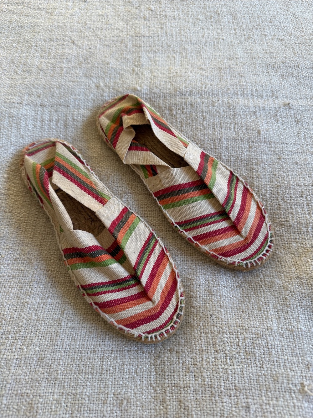 Brand New Authentic Basque Striped Canvas Espadrilles in Multicolor Sz 37 / US 6